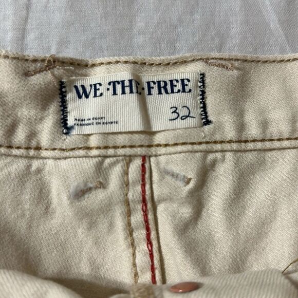 We The Free Free People 32 Ivory Now or Never Distressed Denim Cut Off Shorts - Picture 14 of 16
